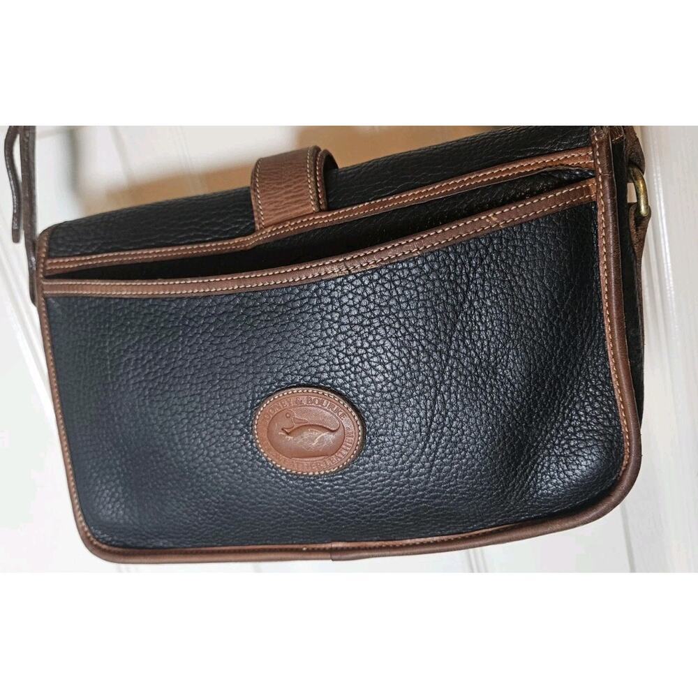 Dooney & Bourke Vintage Equestrian Shoulder Bag AWL Black & Brown 80s-90s - Picture 6 of 12